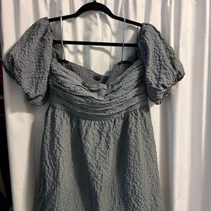 Abercrombie & Fitch Textured Gray Mini Emerson off shoulder Dress LT